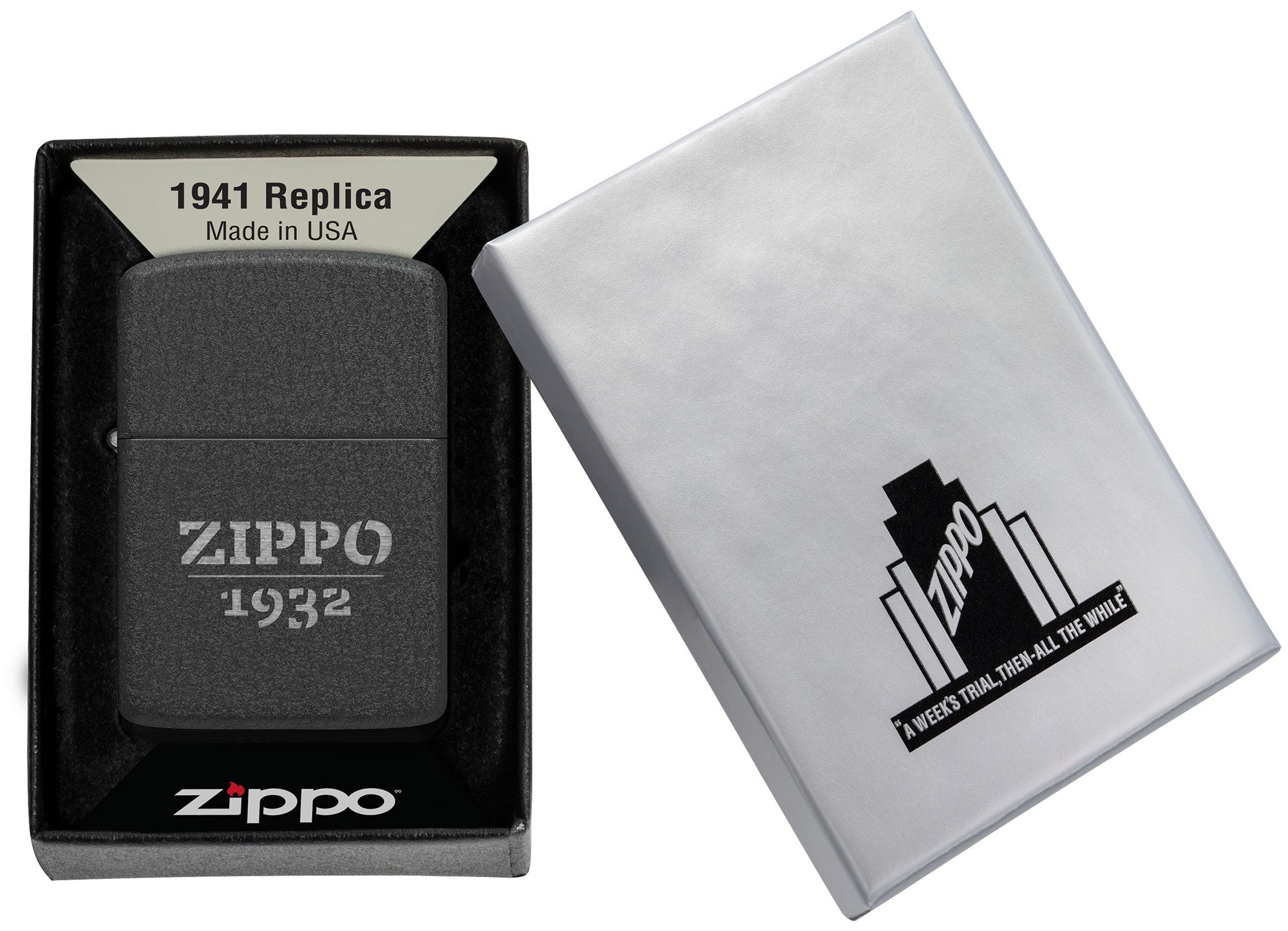 Zippo Design 1941 Replica Black Crackle® Windproof Lighter – Zippo USA