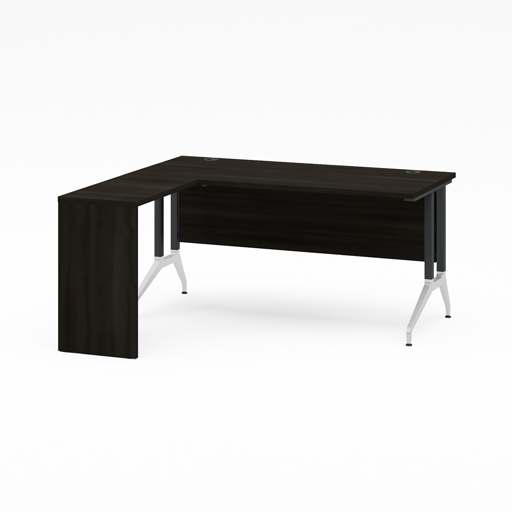 OXシリーズ エグゼクティブL字型デスク 幅150cm 奥行140cm ( 配線穴4か