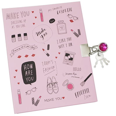 Qoo10] MAKE YOU プロフ帳 カギ付きプロ : 文具