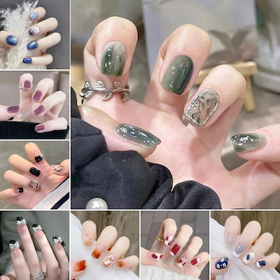 Qoo10] ネイルチップ つけ爪 簡単に貼 ショート