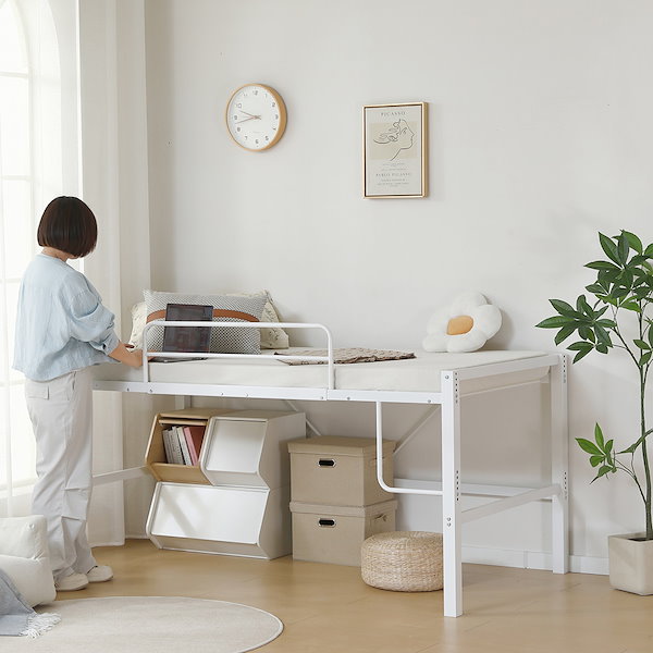 Qoo10] 【高さ90cm】ロフトベッド パイプベッ