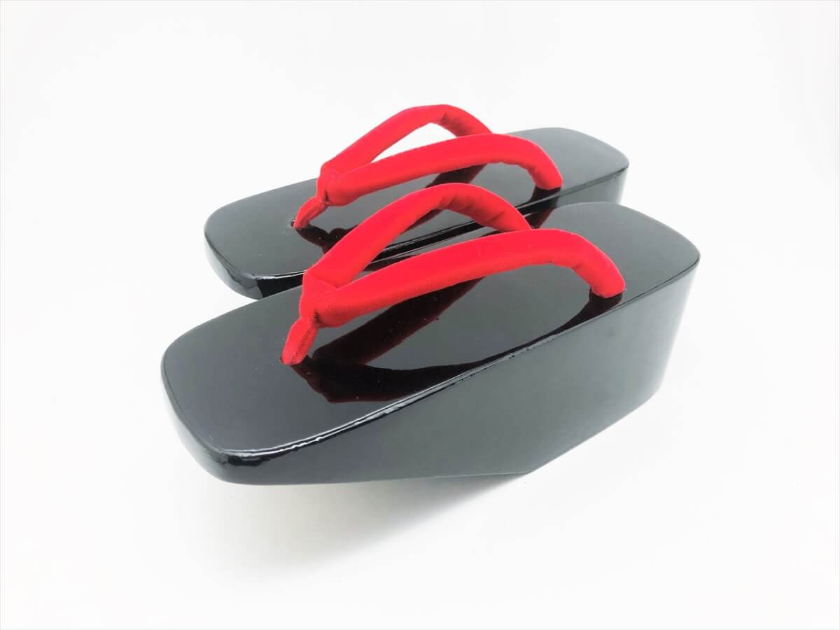 女物]黒塗り ぽっくり下駄(M)(L) | 雪駄 下駄 草履 浅草老舗 辻屋本店