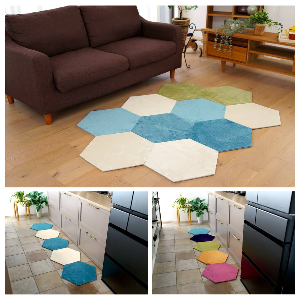 タイルカーペット R-5000 ROKKAKU 4枚入│身近な優れものショップ