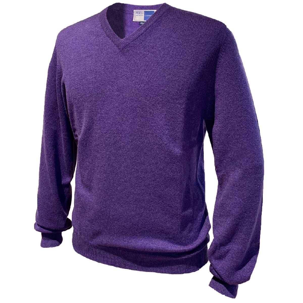 FEDELI / フェデーリ】カシミヤVネックニットセーター パープル
