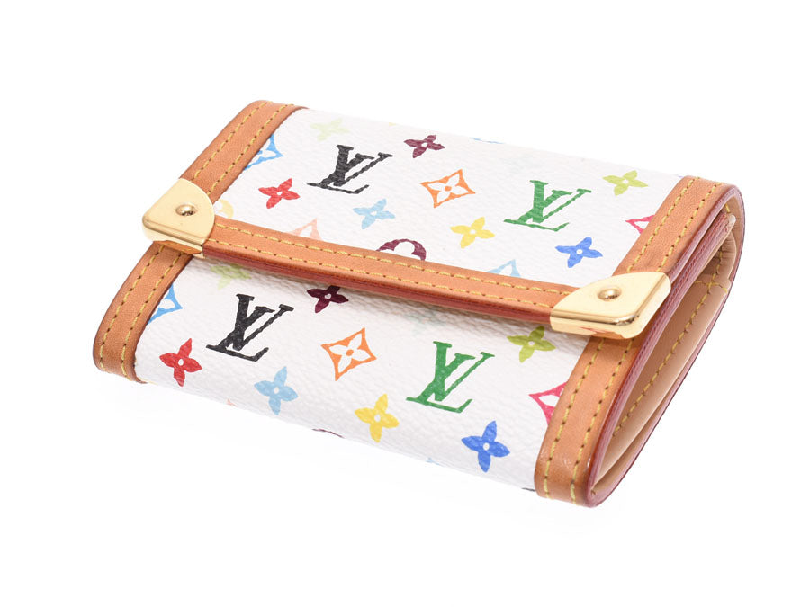 ルイヴィトン マルチカラー プラ 白 M92657 レディース 本革 小銭入れ