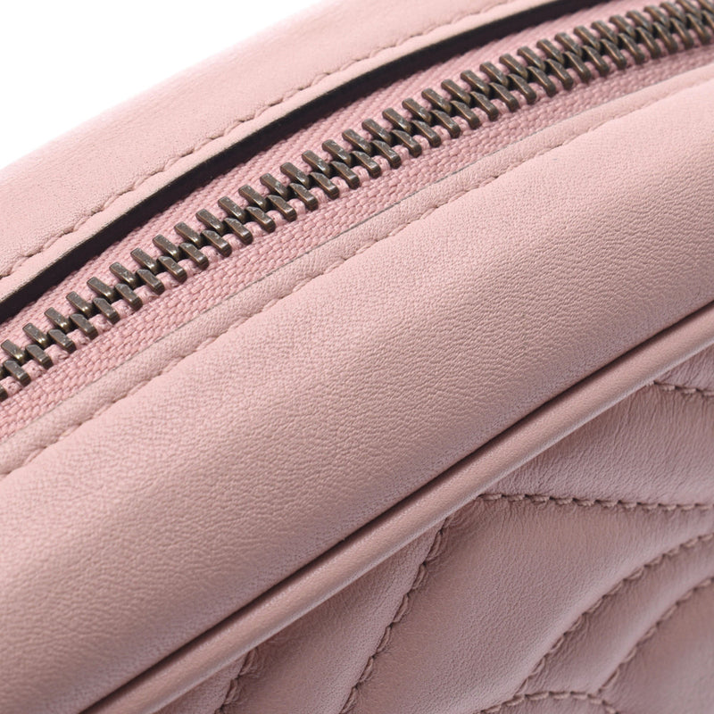 グッチGGマーモント ミニショルダーバッグ ピンク ゴールド金具