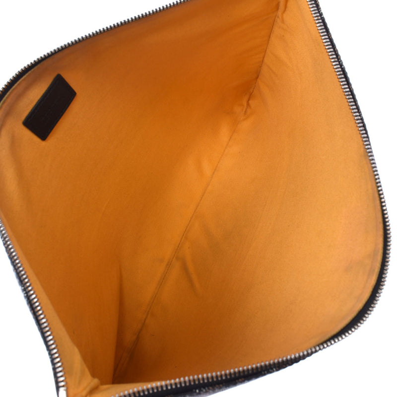 ゴヤールセナGM ブラック メンズ PVC クラッチバッグ GOYARD 中古