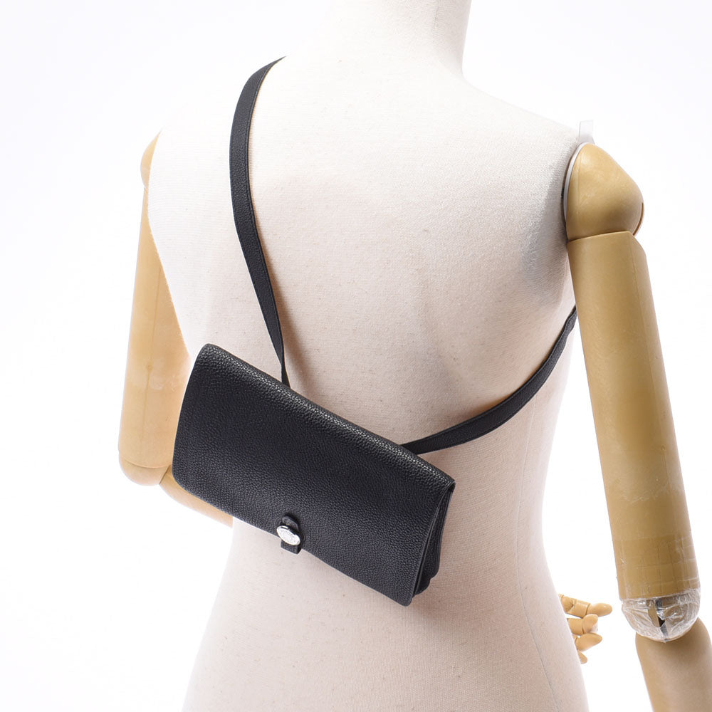 エルメスドゴン ベルトバッグ 黒 シルバー金具 □F刻印(2002年頃)刻印