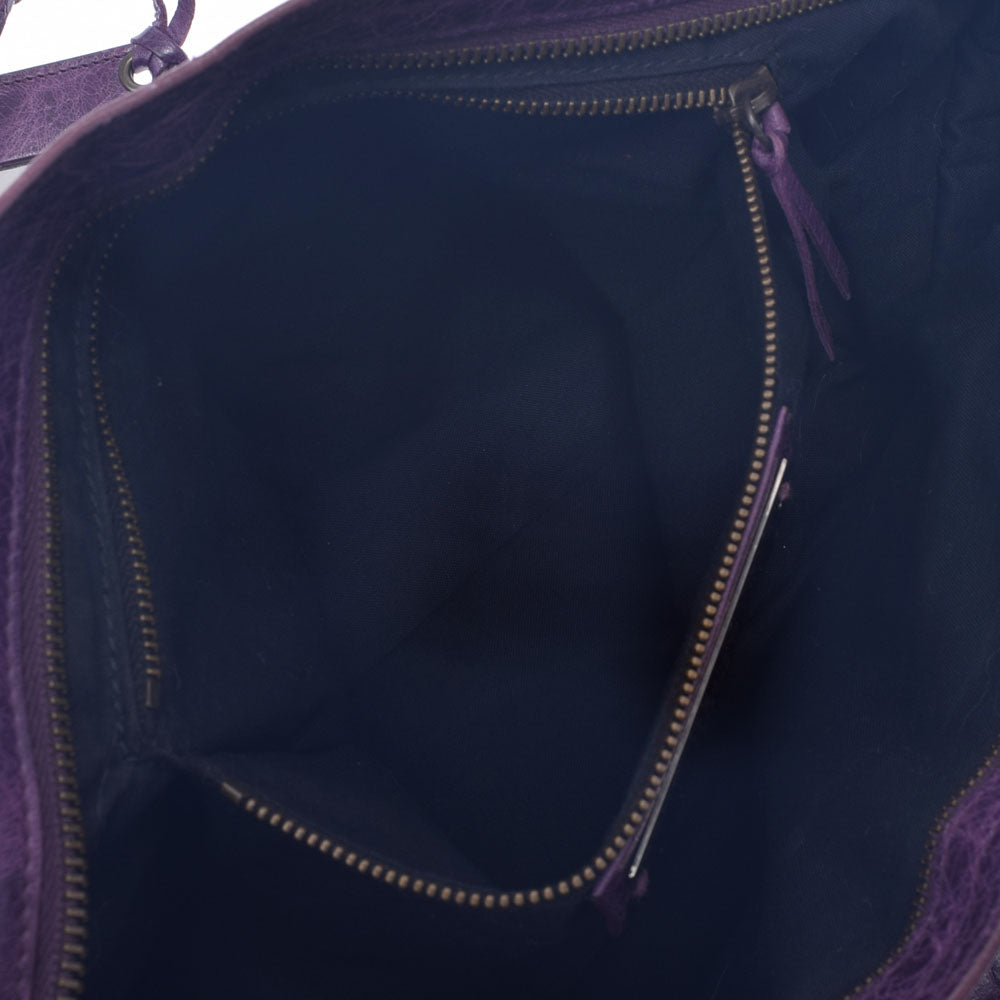 バレンシアガザ シティ 2WAY パープル レディース レザー ハンドバッグ