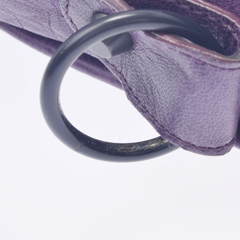 バレンシアガザ シティ 2WAY パープル レディース レザー ハンドバッグ