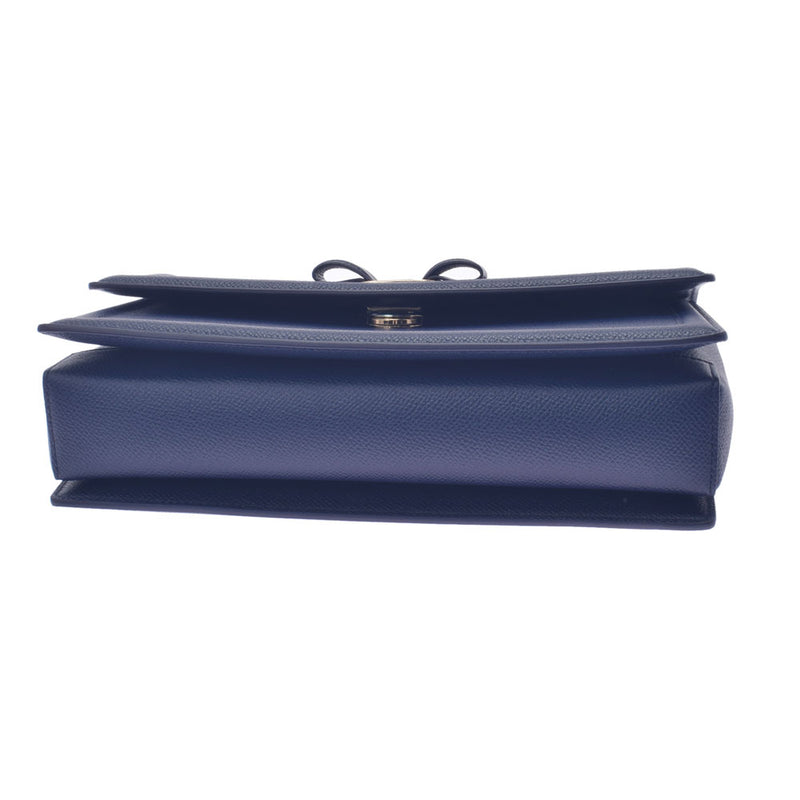 フェラガモヴァラ チェーン 紺 ゴールド金具 レディース カーフ