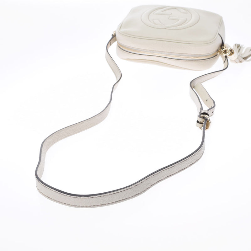 グッチソーホースモール ディスコ 白 ゴールド金具 レディース