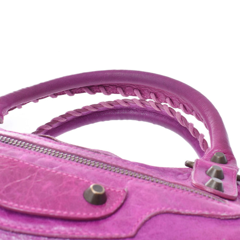 バレンシアガザ ファースト パープル レディース カーフ 2WAYバッグ