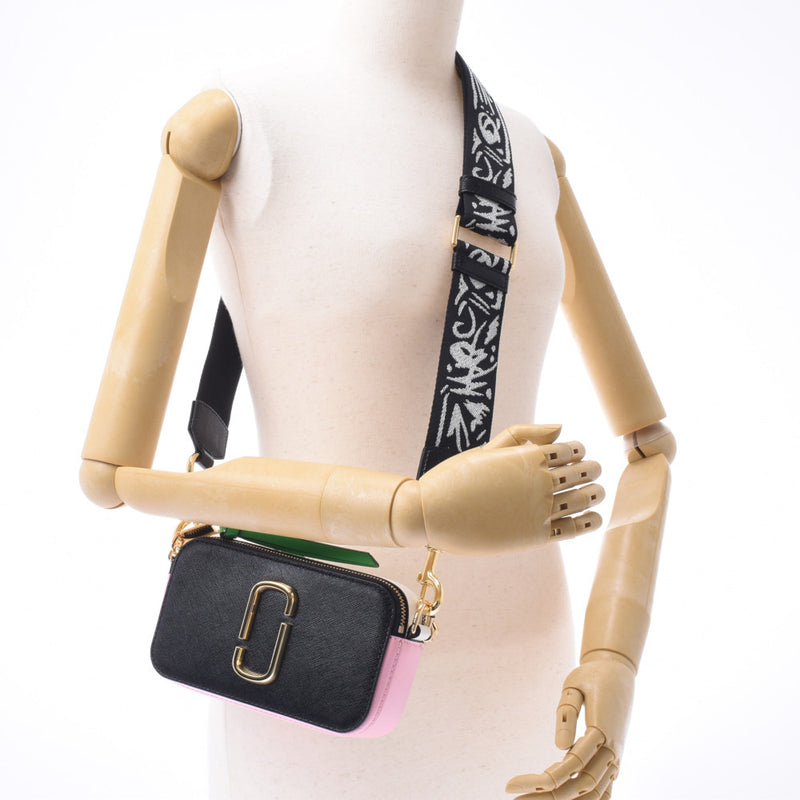 Marc Jacobs Snapshot 2WAY Bag Black/Baby Pink/Green/White Women's