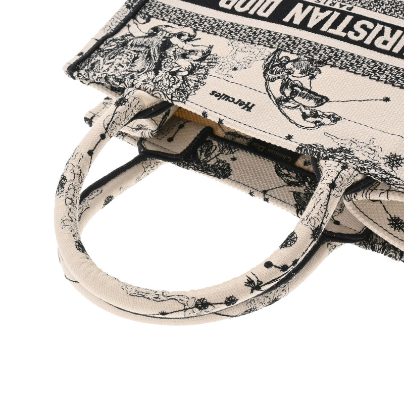 クリスチャンディオールブックトート スモール ゾディアック 白/黒