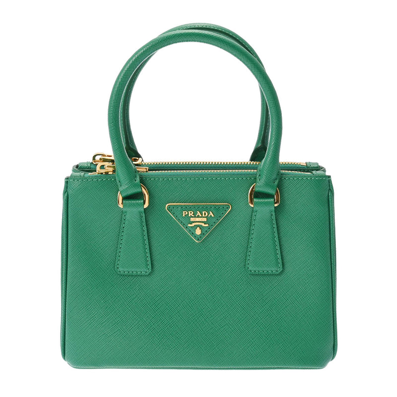 プラダガレリア ミニ グリーン ゴールド金具 レディース 2WAYバッグ