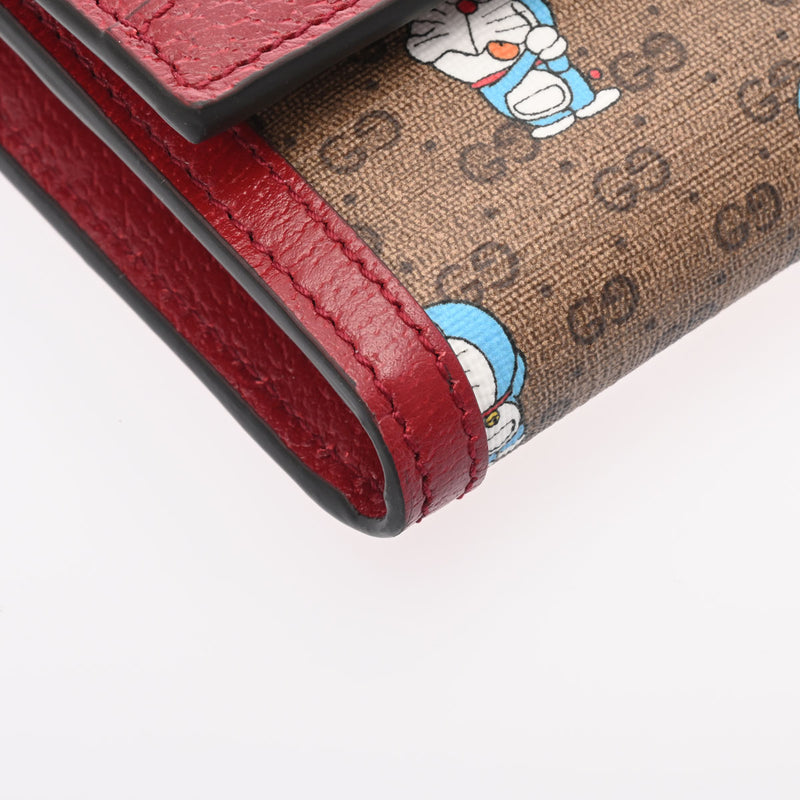 グッチドラえもんコラボ ベージュ/レッド ゴールド金具 レディース GG