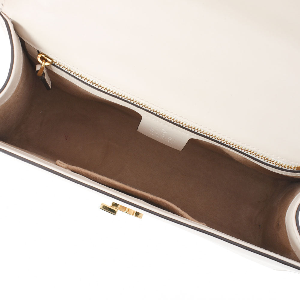 グッチシルヴィ スモール 2WAY ホワイト ゴールド金具 レディース