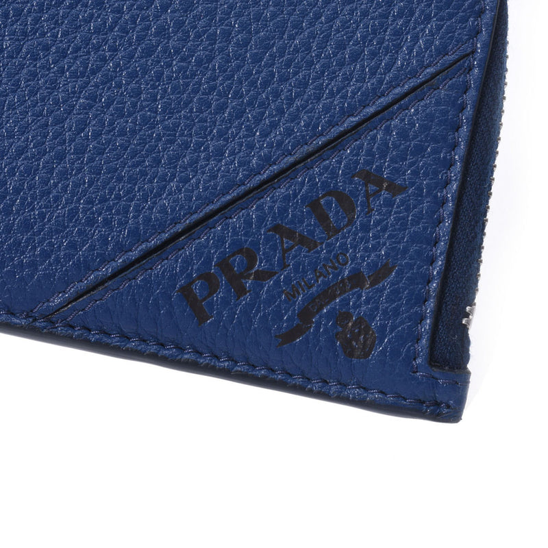 プラダカードポケット付き小銭入れ アウトレット 青 メンズ コイン