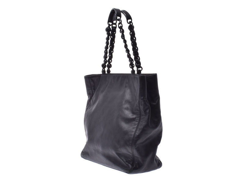 シャネル ココマーク プラスチックチェーントートバッグ 黒 レディース