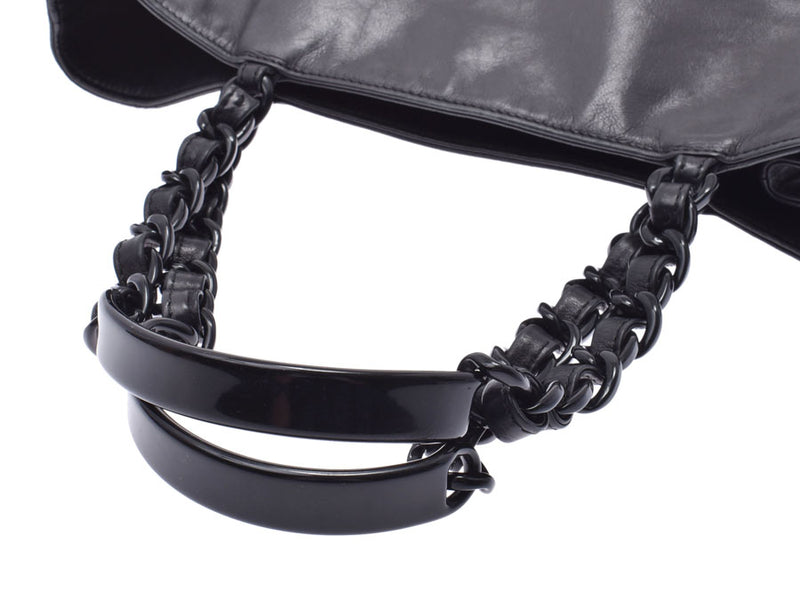 シャネル ココマーク プラスチックチェーントートバッグ 黒 レディース