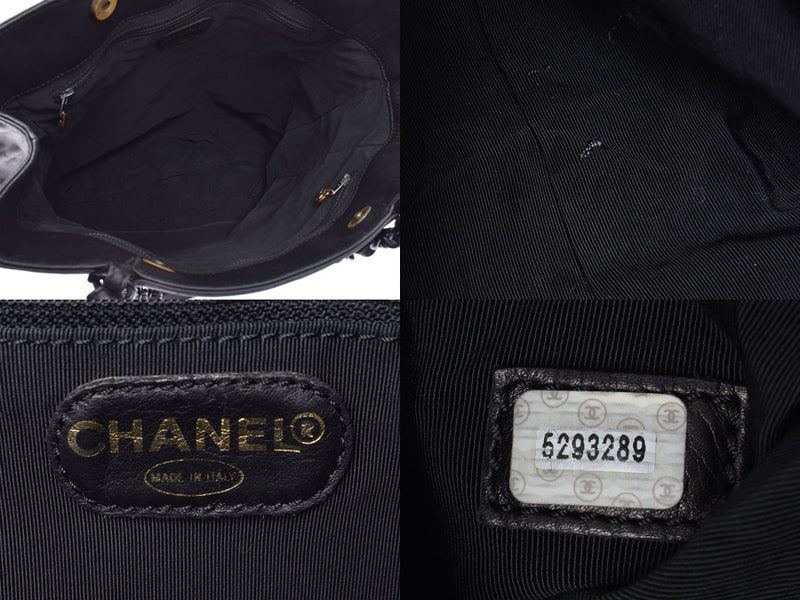 シャネル ココマーク プラスチックチェーントートバッグ 黒 レディース