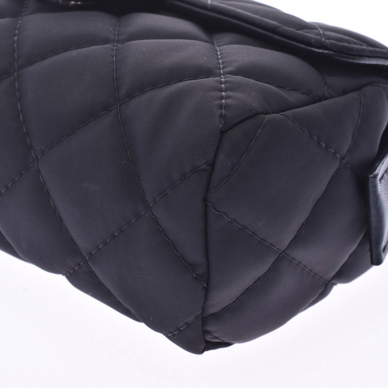 シャネル化粧ポーチ 14143 黒 シルバー金具 レディース ナイロン