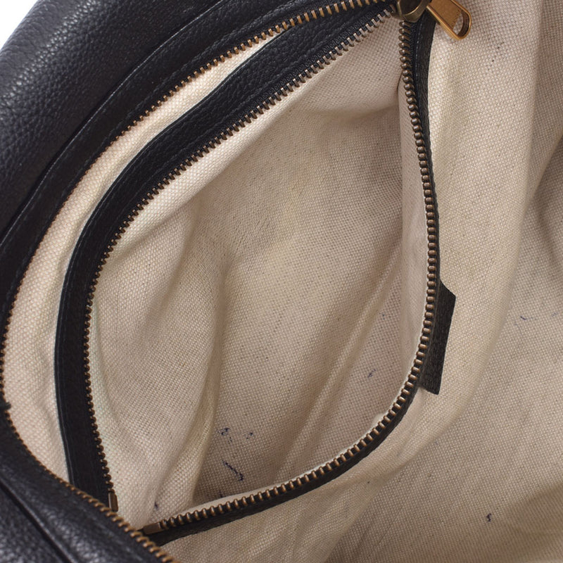 グッチハーフムーンショルダーバッグ GUCCIプリント ホーボー 黒 ユニ