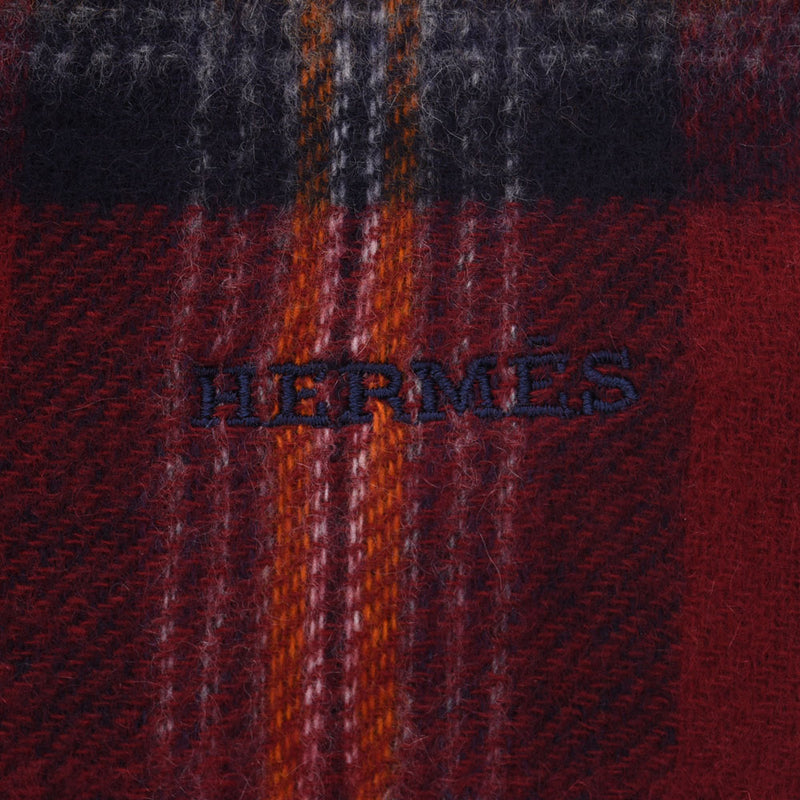 エルメスチェック柄 赤/紺 ユニセックス マフラー HERMES – 銀蔵オンライン