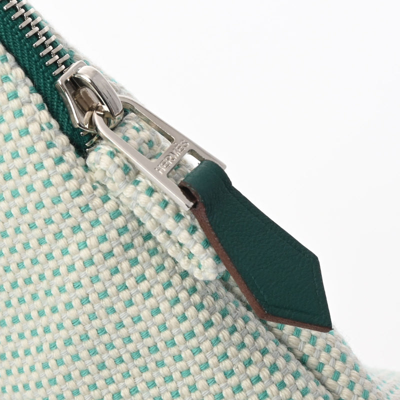 エルメスポーチ ミニ クレイジーH 14142 グリーン シルバー金具