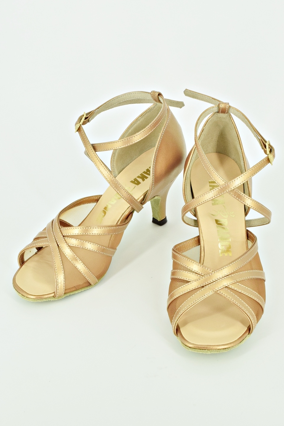 5cmヒール】レディースラテンシューズ 301 ブロンズ 社交ダンス ダンス