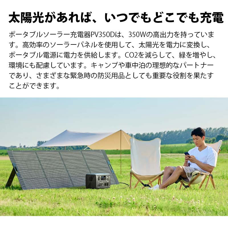 BLUETTI ソーラーパネル PV350D｜350W | 家電・AV機器・カメラ