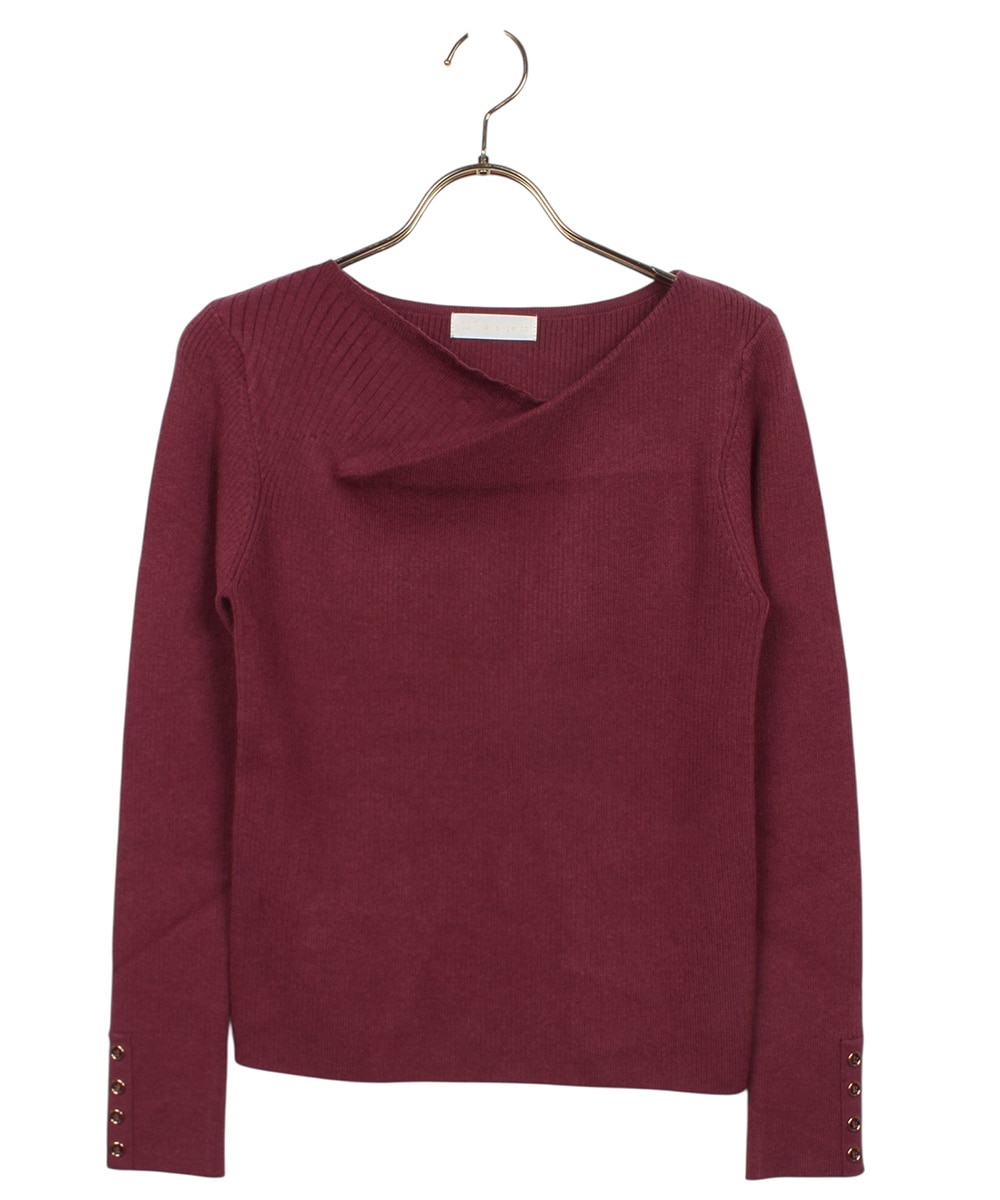 SALE】アシメタックネックリブニットプルオーバー - 12Twelve Agenda