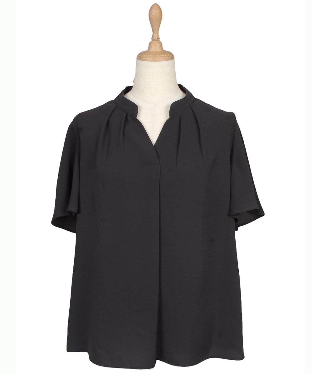 SALE】ストレッチジョーゼットキーネックブラウス - 12Twelve Agenda