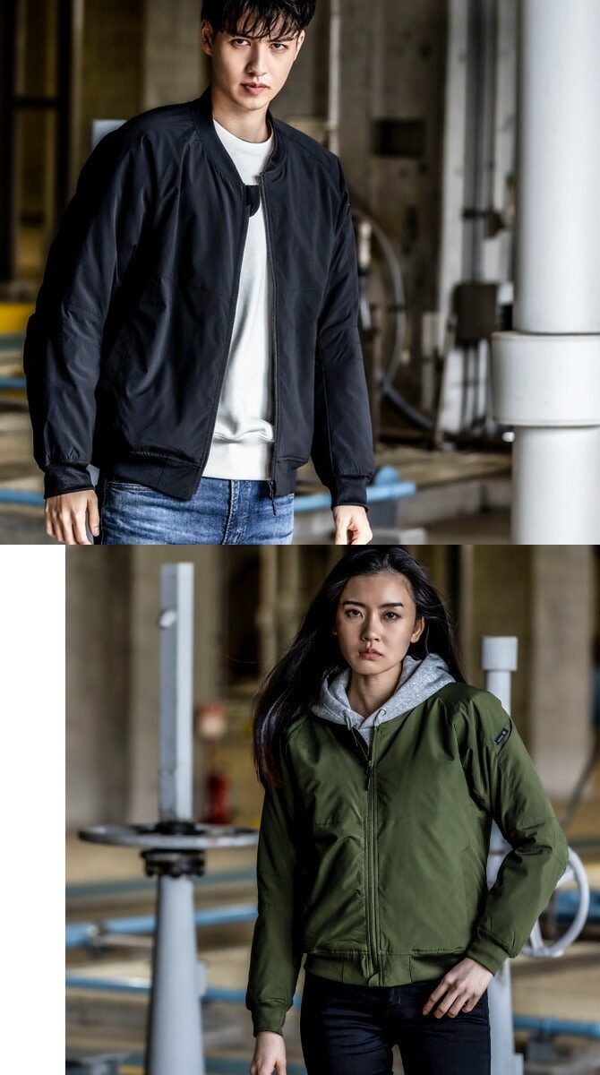 MA-1 HUMA 3D ストレッチ 軽防寒 ブルゾン 薄手 中綿入り AZ-10317