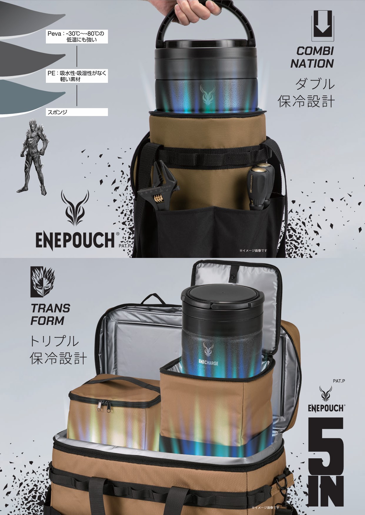 2025 エネチャージ・エネポーチ ステンレス真空二重構造ボトル ICEMAN