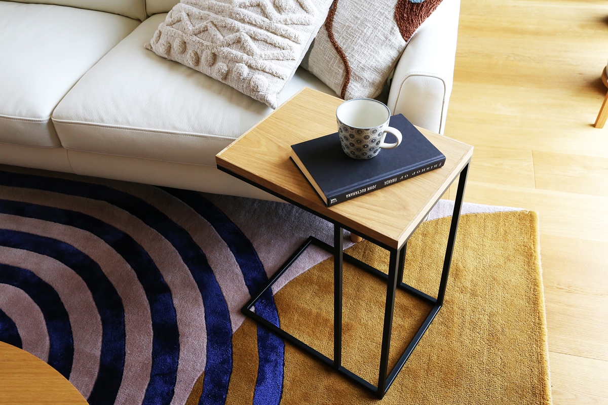 LINIE リニエ コの字テーブル オーク/ホワイトフレーム