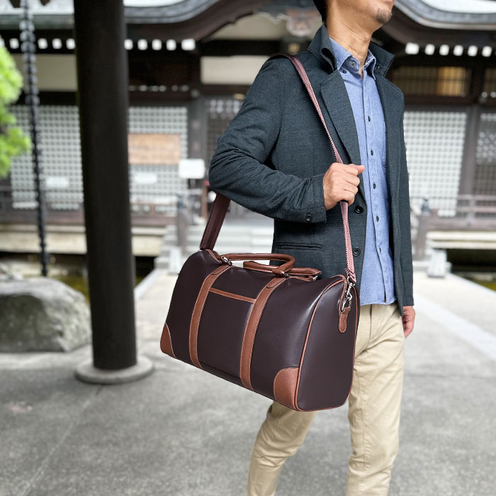 ボストンバッグ 黒と茶色の合成皮革 楽天市場】＼先着順最大1300円