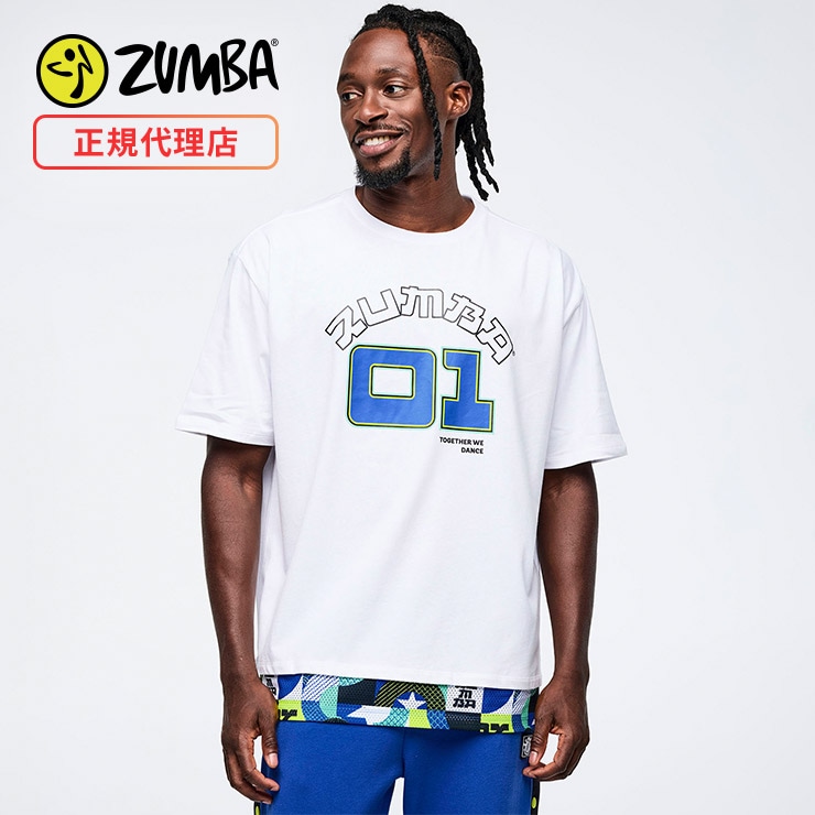 ZUMBA ズンバ 正規品 ウェア メンズ Tシャツ 半袖 裾レイヤード ロゴ