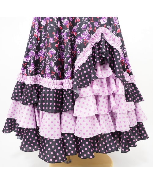 フラメンコファルダスカートライトピンク系