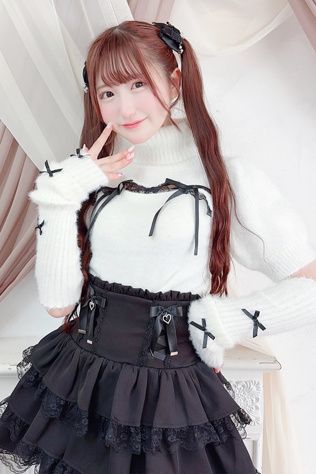 MA*RS】アームウォーマー付き胸開きシャギーニット - PNK/ブラック