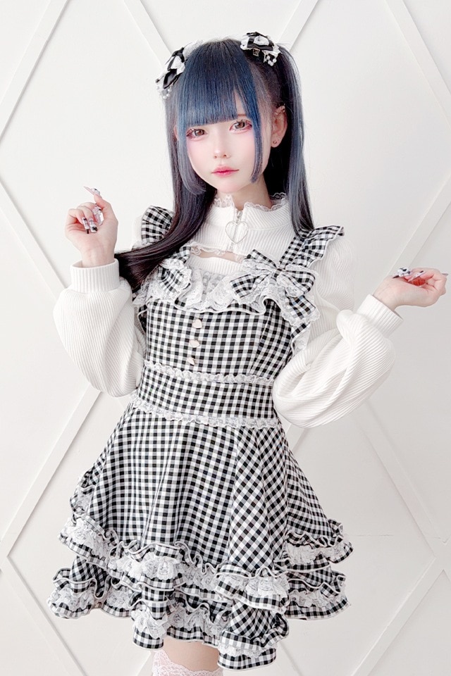 Princess Melody】ダブルりぼんギンガムキャミワンピース - ブラック