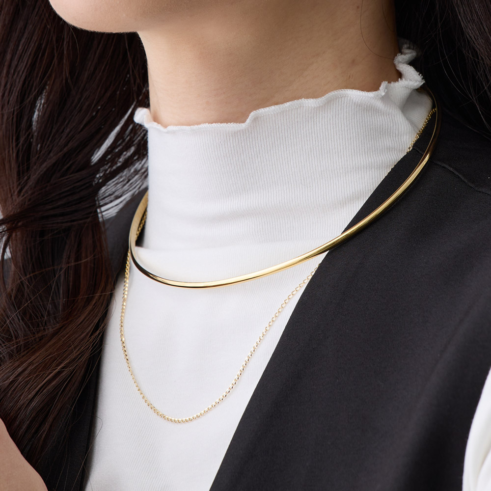 日本製 2本セット チョーカー ネックレス 金属アレルギー対応