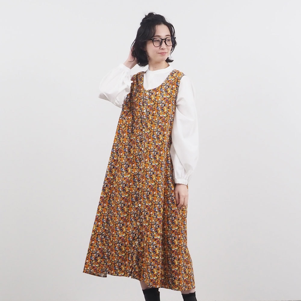 NARU(ナル) 21Wコール天 LIBERTY(Coriander) ジャンパースカート