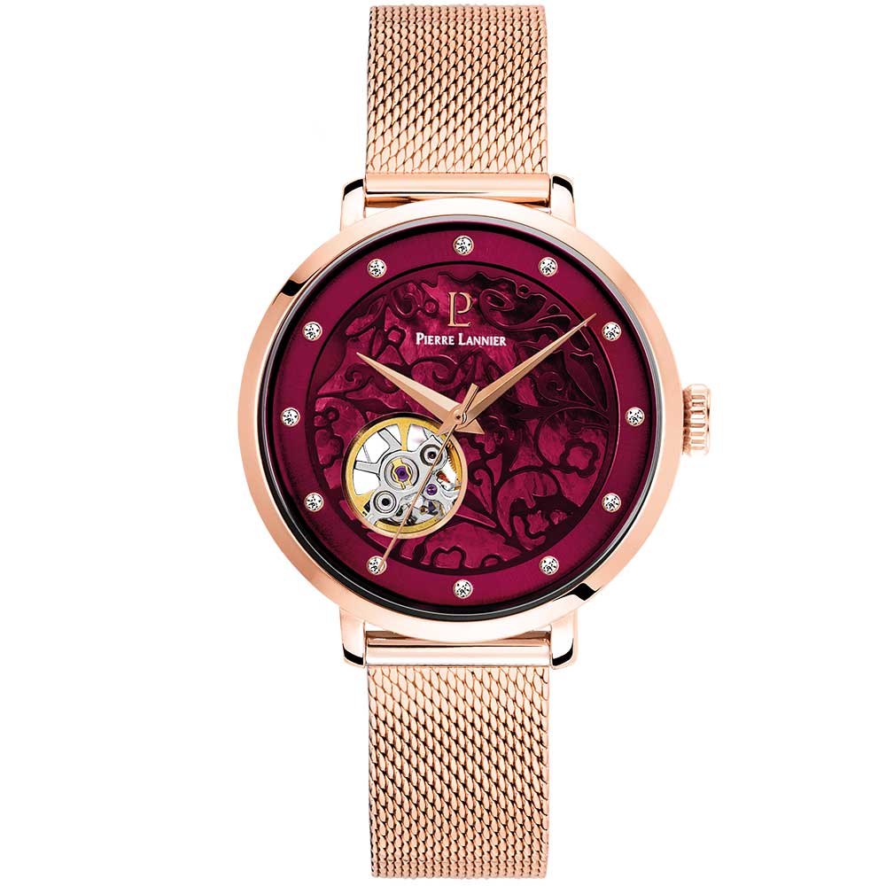 Eolia エオリア 自動巻き レディース 腕時計 金属べルト ピンク