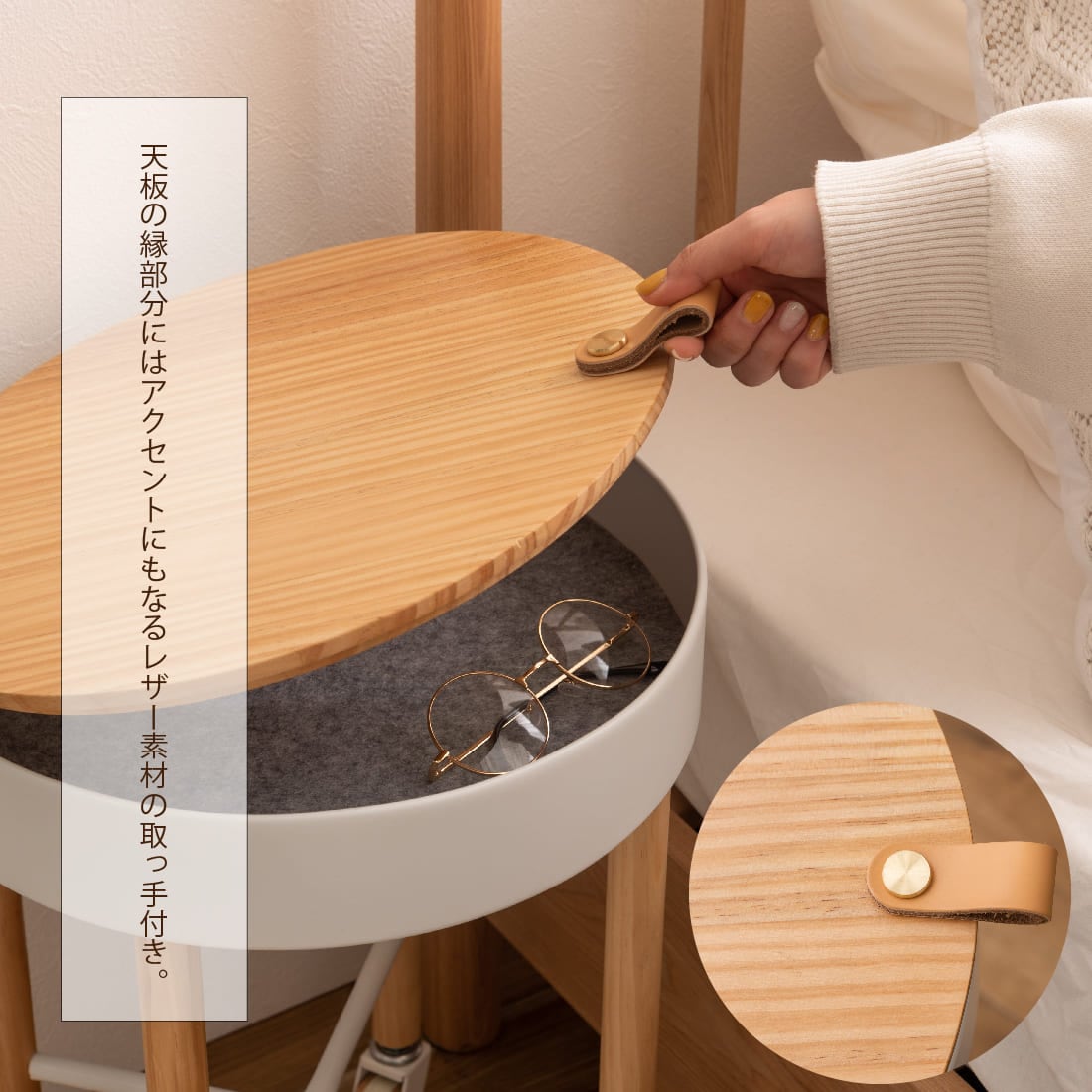 メーカー直送】サイドテーブル PW-56GR テーブル おしゃれ 北欧