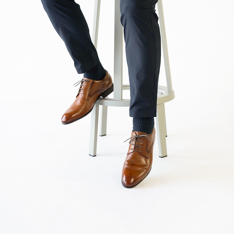 ビジネスシューズ プレーントゥ 外羽根 メンズ ブラウン 茶 本革 FENI