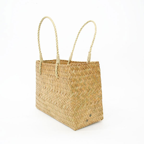 タイ製 カチュー 角型 かごバッグM 四角 スクエア 水草