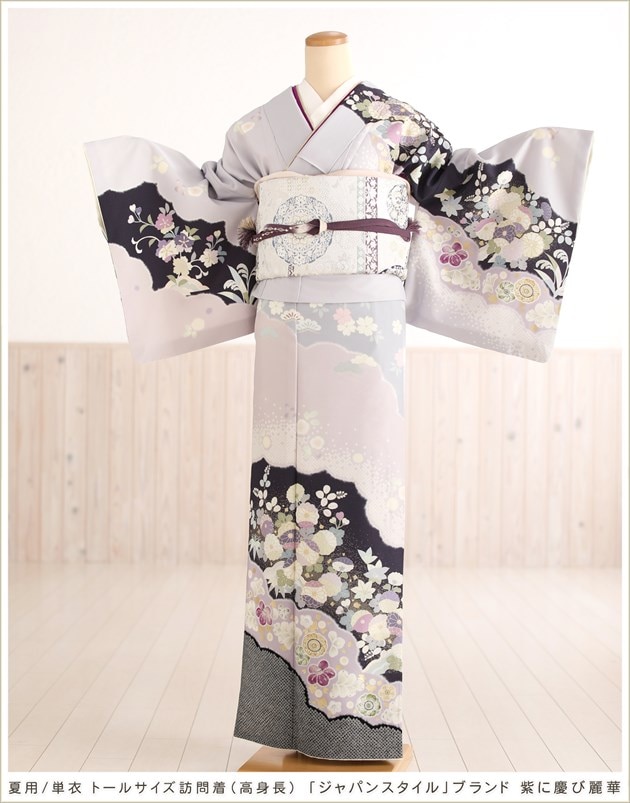 夏用トールサイズ訪問着レンタル｜170cm前後対応の涼しい単衣タイプで