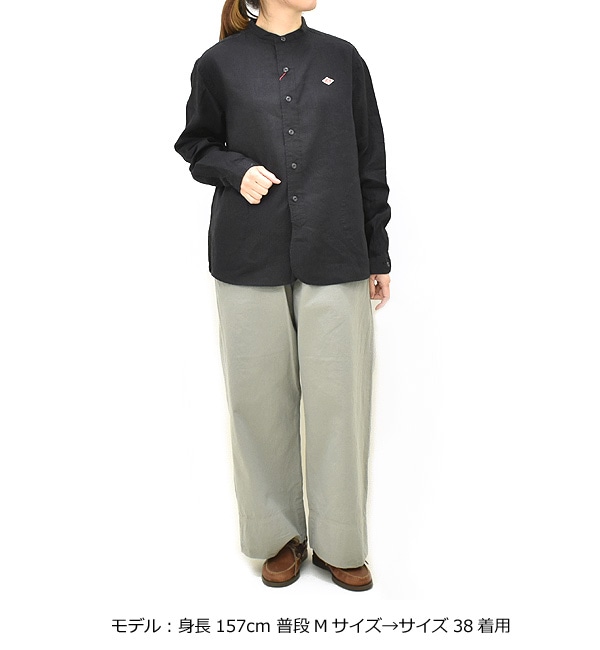 DANTON ダントン リネンバンドカラーシャツ DT-B0279FLI レディース